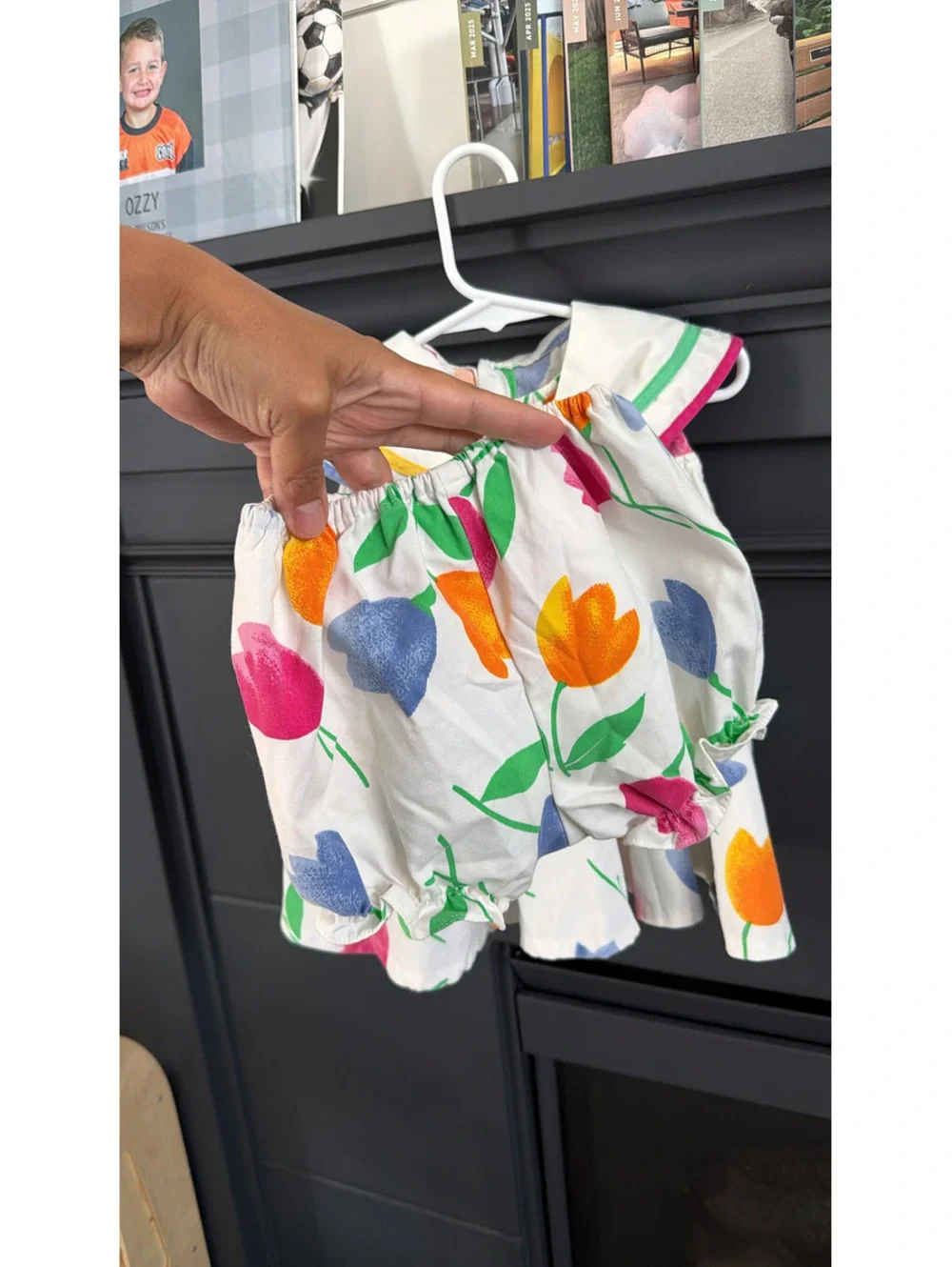 Vintage toddler girls set tulips 2y